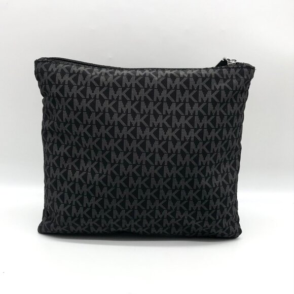 Michael Kors Black Signature Monogram Logo Jet Set Travel Pouch - Picture 2 of 11